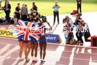 Womens GB A team winners of the 4 x 100 metres relay at the Glasgow Diamond League. Photo: David T. Hewitson/Sports for All Pics